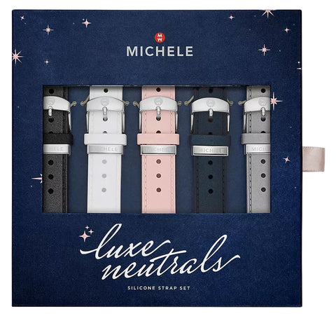 Michele 16mm Pearlized Silicone Interchangeable Strap Gift Set - Luxe Neutrals MS16S01SET