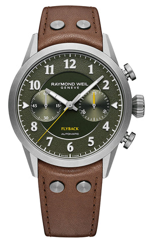 update alt-text with template Watches - Mens-Raymond Weil-7783-TIC-05520-40 - 45 mm, chronograph, flyback, Freelancer, green, gunmetal PVD case, leather, mens, menswatches, new arrivals, Raymond Weil, round, rpSKU_7780-TIC-JMB01, rpSKU_CAR2B10.BA0799, rpSKU_CAR2B11.BA0799, rpSKU_CAZ201D.BA0633, rpSKU_CBN2010.BA0642, seconds sub-dial, special / limited edition, stainless steel case, swiss automatic, watches-Watches & Beyond