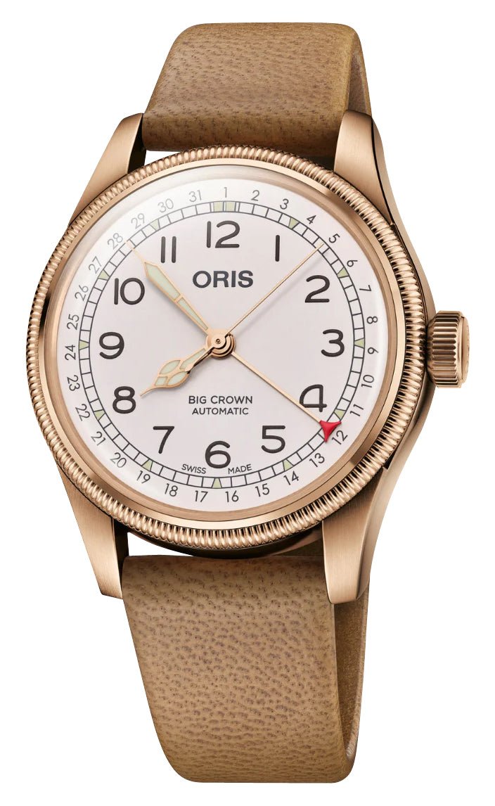 Limited Edition Oris Big Crown Automatic Bronze White Dial Beige Leath