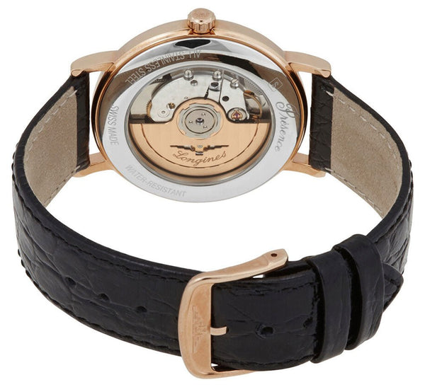 LONGINES レザーベルト　présence L4.729.4 Longines Presence Automatic Rose Gold PVD White Dial Black