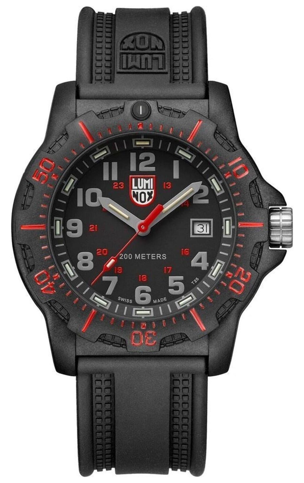 Luminox Black Ops CARBONOX Black Dial Black Rubber Strap Date Divers Q