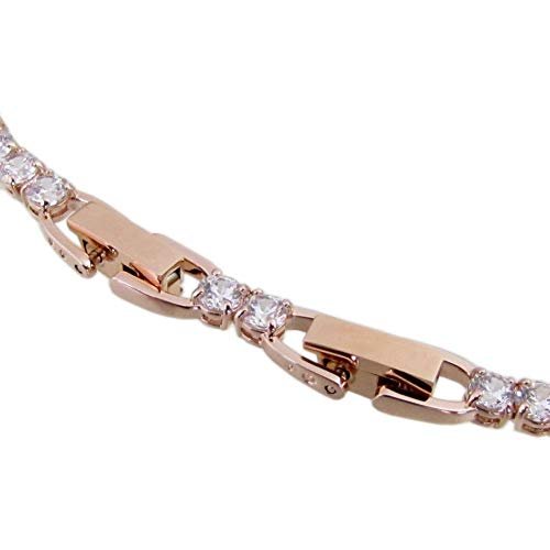 Swarovski Crystal Unisex Deluxe Tennis Bracelet Rose Gold Plated #5513