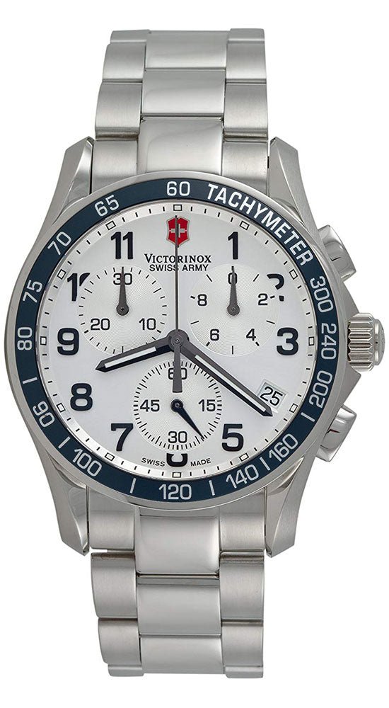 Tachymeter Victorinox Swiss Army Chrono Victorinox Swiss Army Chrono Classic Steel Silver Chronograph Dial Tachymeter Scale Date Men's Watch 241121