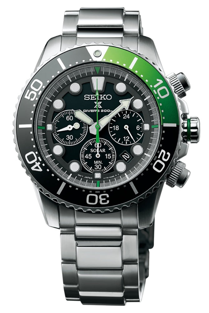 Seiko Prospex SSC615P1 Solar Chrono Steel Divers Mens Watch Watches &