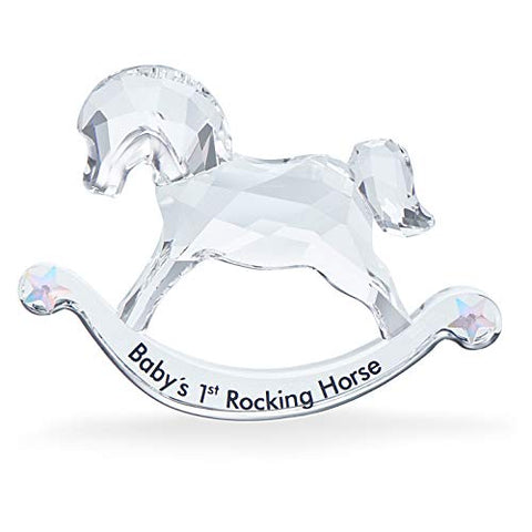 Swarovski - Figurines-Swarovski-5522867-baby, clear, First Steps, horse, Mother's Day, ornaments, Rocking Horse, Swarovski Ornaments-Watches & Beyond