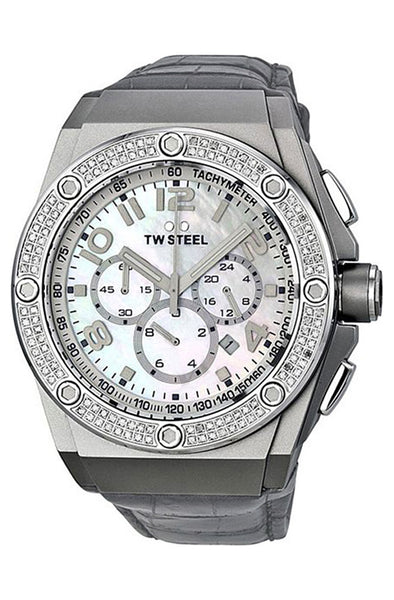 update alt-text with template Watches - Mens-TW Steel-CE4005-24-hour display, 40 - 45 mm, CEO Tech, chronograph, date, diamonds / gems, leather, mens, menswatches, mother-of-pearl, new arrivals, quartz, round, seconds sub-dial, stainless steel case, tachymeter, TW Steel, watches, white-Watches & Beyond