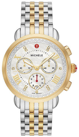 update alt-text with template Watches - Womens-Michele-MWW01C000142-12-hour display, 35 - 40 mm, chronograph, date, diamonds / gems, Michele, mother-of-pearl, new arrivals, round, rpSKU_MWW03C000514, rpSKU_MWW06T000163, rpSKU_MWW06Z000013, rpSKU_MWW21B000030, rpSKU_MWW30A000005, seconds sub-dial, Sport Sail, stainless steel band, stainless steel case, swiss quartz, two-tone band, two-tone case, watches, white, womens, womenswatches-Watches & Beyond