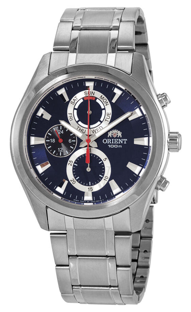 Orient Chronograph Stainless Steel Blue Dial Quartz Day-Date Mens Watch  FUY07001D0