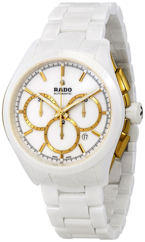 Watches - Mens-Rado-R32037012-12-hour display, 40 - 45 mm, 45 - 50 mm, ceramic band, ceramic case, chronograph, date, HyperChrome, mens, menswatches, Rado, round, seconds sub-dial, swiss automatic, watches, white-Watches & Beyond