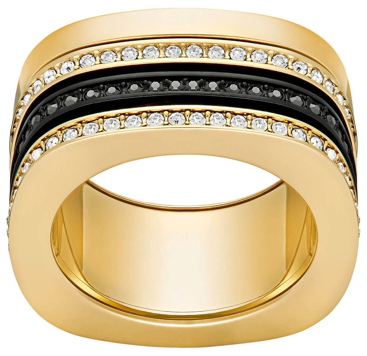 update alt-text with template Jewelry - Ring-Swarovski-5143854-7 / 55, black, black tone, clear, crystals, ring, rings, rpSKU_5017113, rpSKU_5139701, rpSKU_5152856, rpSKU_5184229, rpSKU_5184233, stainless steel, Swarovski crystals, Swarovski Jewelry, Vio, womens, yellow gold-tone-Watches & Beyond