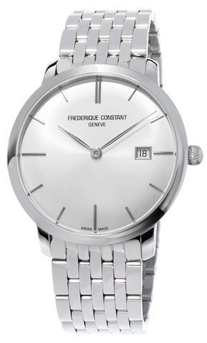 Watches - Mens-Frederique Constant-FC-306S4S6B-35 - 40 mm, 40 - 45 mm, date, Frederique Constant, mens, menswatches, round, silver-tone, Slimline, stainless steel band, stainless steel case, swiss automatic, watches-Watches & Beyond