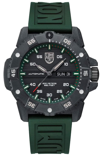 Luminox Master Carbon SEAL Automatic CARBONOX+ Black Dial Green Rubber Strap Day/Date Divers Mens Watch XS.3877