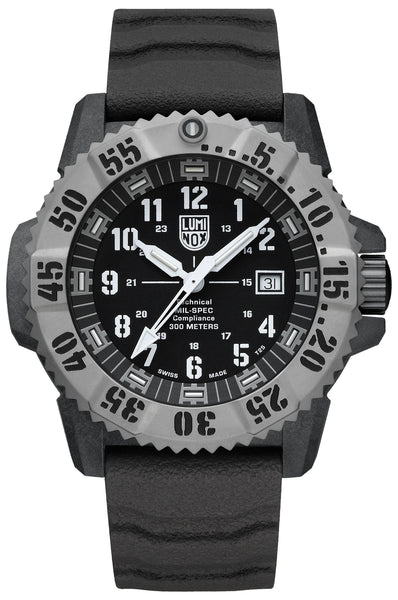 update alt-text with template Watches - Mens-Luminox-black,date,Luminox,mens,menswatches,round,rubber,stainless steel case,swiss quartz,watches-Watches & Beyond