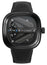 SEVENFRIDAY M-Series Spaceship Automatic Black PVD Steel Black Dial Black Leather Strap Mens Watch M3/07