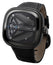 SEVENFRIDAY M-Series Spaceship Automatic Black PVD Steel Black Dial Black Leather Strap Mens Watch M3/07