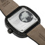 SEVENFRIDAY M-Series Spaceship Automatic Black PVD Steel Black Dial Black Leather Strap Mens Watch M3/07