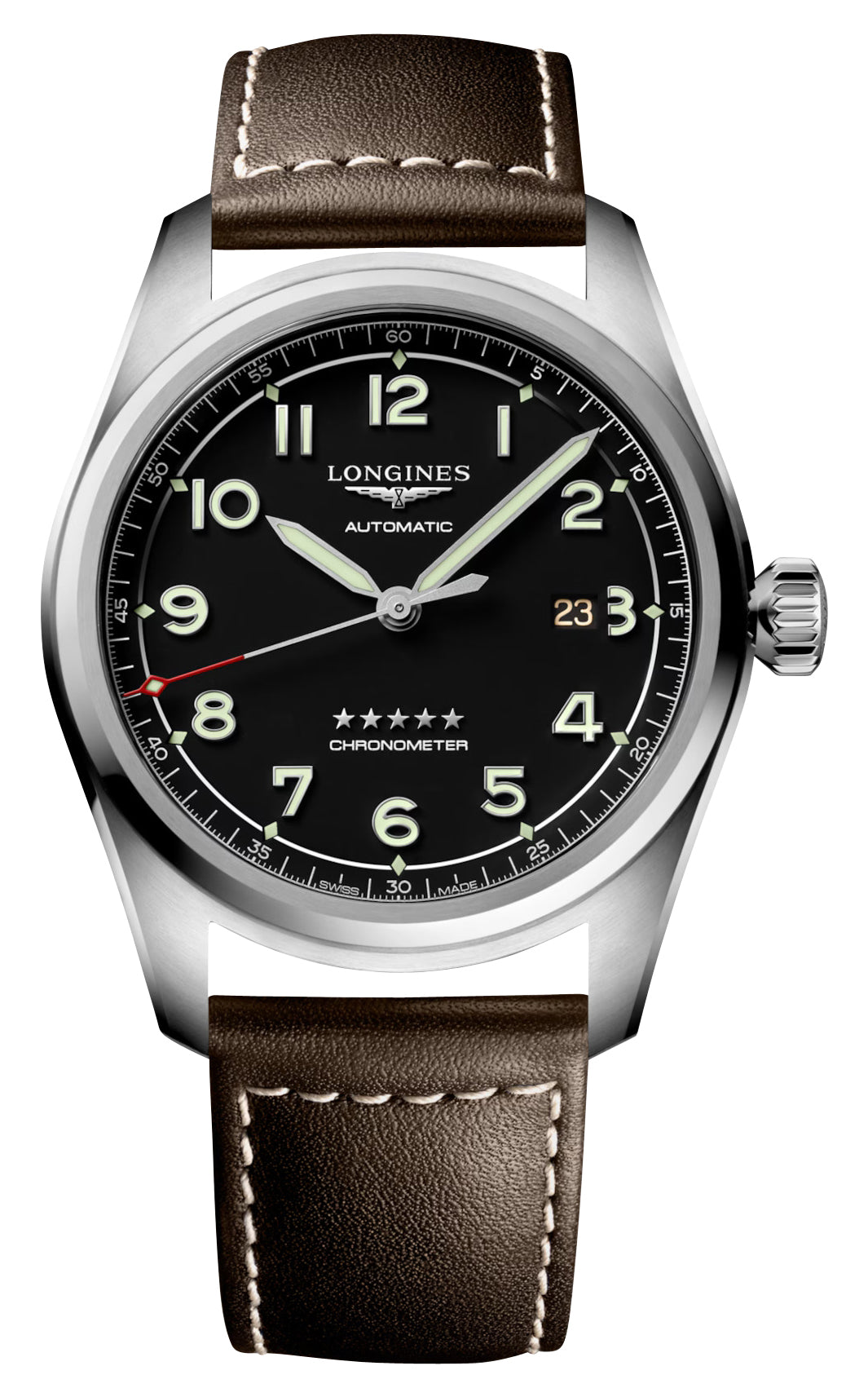 update alt-text with template Watches - Mens-Longines-40 - 45 mm,black,COSC,date,leather,Longines,mens,menswatches,new arrivals,round,rpSKU_L34104530,rpSKU_L38104032,rpSKU_L38104530,rpSKU_L38104930,rpSKU_L38114930,Spirit,stainless steel case,swiss automatic,watches-Watches & Beyond