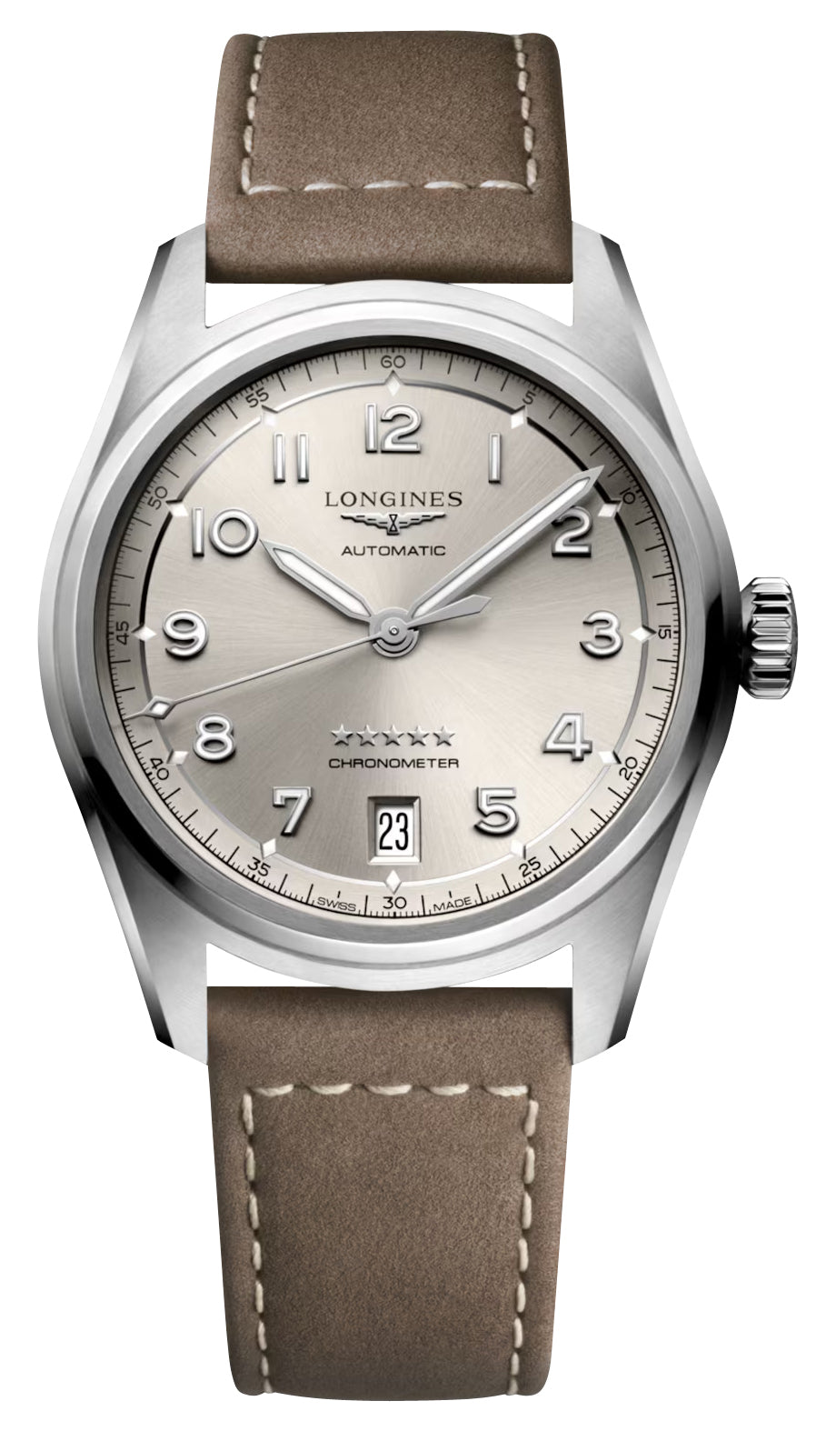 update alt-text with template Watches - Mens-Longines-35 - 40 mm,champagne,COSC,date,leather,Longines,new arrivals,round,rpSKU_L34104530,rpSKU_L34104930,rpSKU_L38104032,rpSKU_L38104530,rpSKU_L38104930,Spirit,stainless steel case,swiss automatic,unisex,unisexwatches,watches-Watches & Beyond