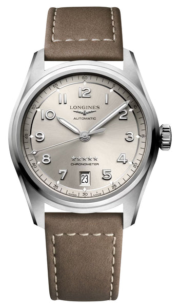 update alt-text with template Watches - Mens-Longines-35 - 40 mm,champagne,COSC,date,leather,Longines,new arrivals,round,rpSKU_L34104530,rpSKU_L34104930,rpSKU_L38104032,rpSKU_L38104530,rpSKU_L38104930,Spirit,stainless steel case,swiss automatic,unisex,unisexwatches,watches-Watches & Beyond