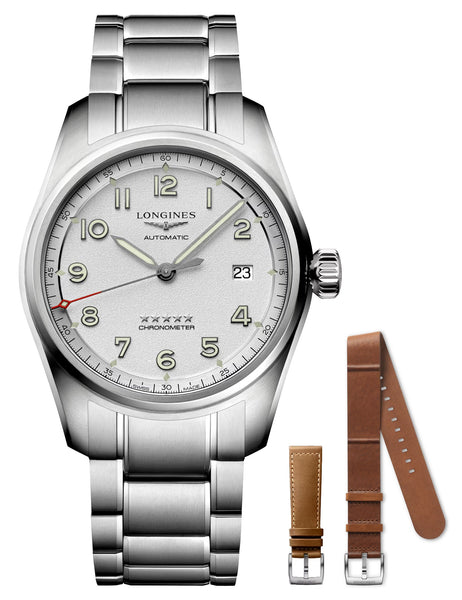 update alt-text with template Watches - Mens-Longines-35 - 40 mm,40 - 45 mm,COSC,date,interchangeable band,leather,Longines,mens,menswatches,new arrivals,round,rpSKU_L38104539,rpSKU_L38104732,rpSKU_L38114539,rpSKU_L38114739,rpSKU_L38114939,silver-tone,Spirit,stainless steel band,stainless steel case,swiss automatic,watches-Watches & Beyond