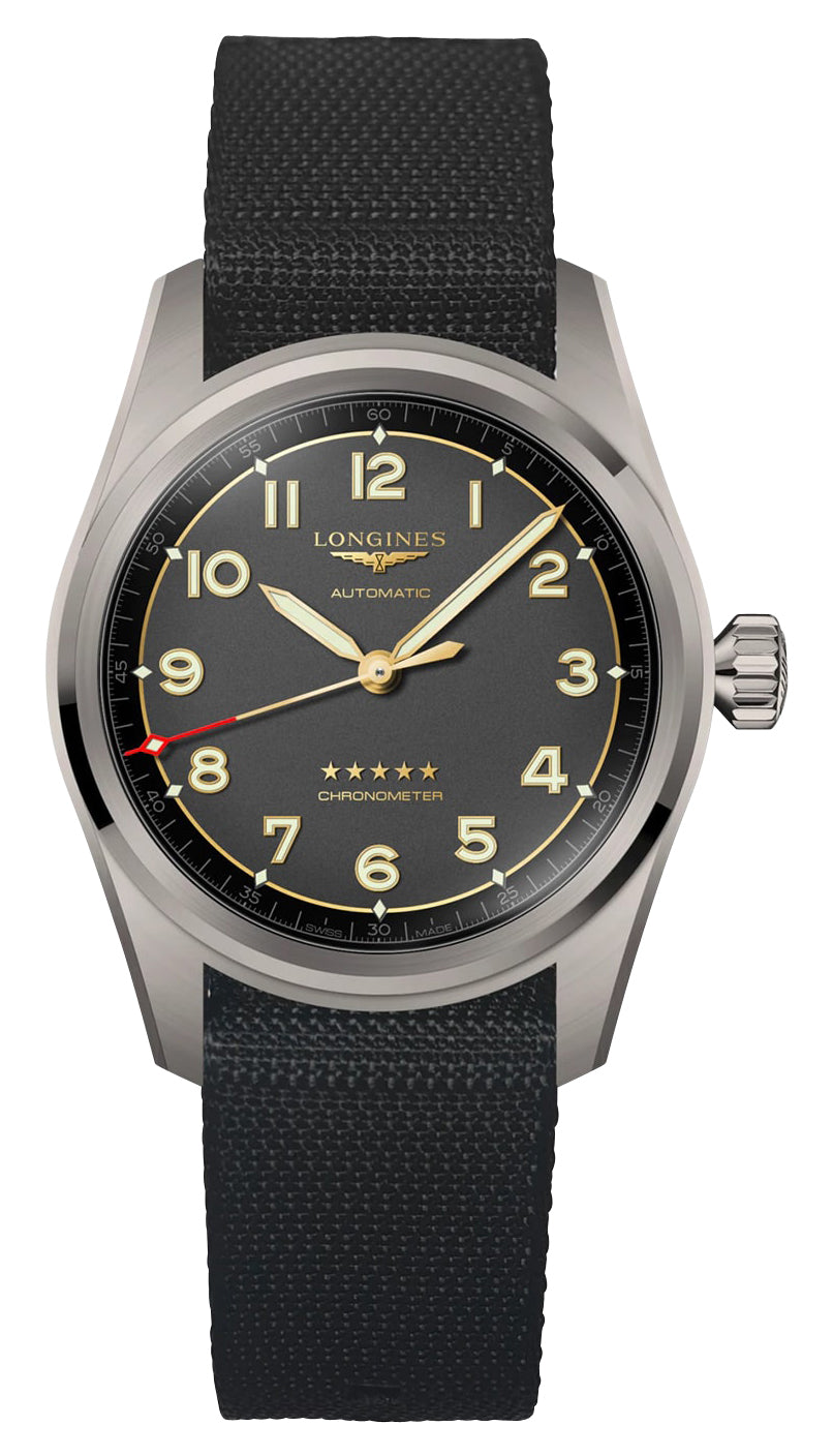 update alt-text with template Watches - Mens-Longines-35 - 40 mm,40 - 45 mm,COSC,gray,Longines,mens,menswatches,new arrivals,nylon,round,rpSKU_L38104939,rpSKU_L38114032,rpSKU_L38114539,rpSKU_L38114739,rpSKU_L38114939,Spirit,swiss automatic,titanium case,watches-Watches & Beyond
