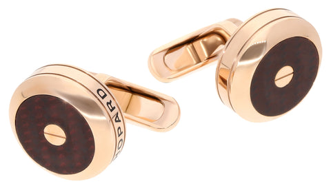 Chopard Classic Racing Rose Gold PVD Steel & Red Carbon Fiber Mens Cufflinks 95014-0079