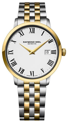 Raymond Weil Toccata Two-Tone Stainless Steel White Dial Date Quartz Mens Watch 5488-STP-00300
