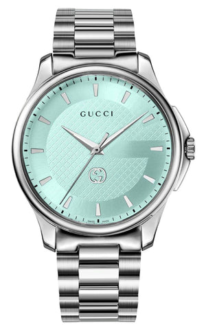 Gucci G-Timeless Stainless Steel Turquoise Blue Dial Quartz Mens Watch YA126372