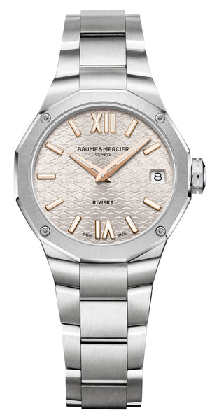 update alt-text with template Watches - Womens-Baume & Mercier-30 - 35 mm,Baume & Mercier,date,dodecagonal,new arrivals,Riviera,rpSKU_M0A10619,rpSKU_M0A10620,rpSKU_M0A10622,rpSKU_M0A10763,rpSKU_M0A10812,silver-tone,stainless steel band,stainless steel case,swiss quartz,watches,womens,womenswatches-Watches & Beyond
