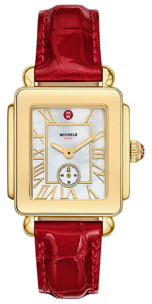 update alt-text with template Watches - Womens-Michele-25 - 30 mm,30 - 35 mm,Deco,leather,Michele,mother-of-pearl,new arrivals,rectangle,rpSKU_MWW06G000050,rpSKU_MWW06H000006,rpSKU_MWW06H000007,rpSKU_MWW06K000069,rpSKU_MWW06K000071,seconds sub-dial,swiss quartz,watches,white,womens,womenswatches,yellow gold plated-Watches & Beyond