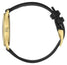 Gucci G-Timeless Yellow Gold PVD Silver Dial Black Leather Strap Quartz Womens Watch YA1264181