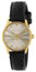 Gucci G-Timeless Yellow Gold PVD Silver Dial Black Leather Strap Quartz Womens Watch YA1265023