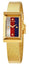 Gucci G-Frame Yellow Gold PVD Steel Mesh Multicolored Mother-Of-Pearl Dial Quartz Womens Watch YA147410