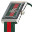 Gucci G-Frame Stainless Steel Green/Red Mother-Of-Pearl Dial Green/Red Nylon Strap Quartz Womens Watch YA147413