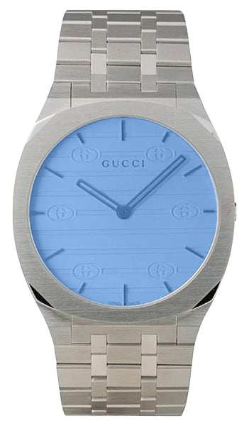 Gucci 25H "Dark Blue" Stainless Steel Quartz Unisex Watch YA163408