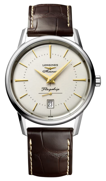 update alt-text with template Watches - Mens-Longines-35 - 40 mm,date,Flagship,ivory,leather,Longines,mens,menswatches,new arrivals,round,rpSKU_L47744126,rpSKU_L48994212,rpSKU_L48994722,rpSKU_L49843917,rpSKU_L49844572,seconds sub-dial,stainless steel case,swiss automatic,watches-Watches & Beyond