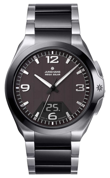 update alt-text with template Watches - Mens-Junghans-40 - 45 mm,black,date,Junghans,mens,menswatches,new arrivals,round,rpSKU_15/1500.44,rpSKU_18/1001.00,rpSKU_18/1002.00,rpSKU_18/1401.00,rpSKU_18/1527.00,solar,Spektrum MEGA,two-tone band,two-tone case,watches-Watches & Beyond