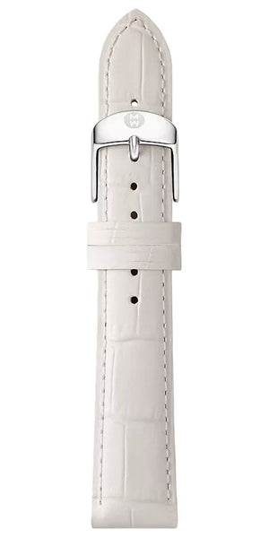 Michele 16mm White Embossed Alligator Leather Strap MS16AA830100