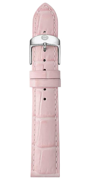 Michele 16mm Country Rose Pink Embossed Alligator Leather Strap MS16AA830683