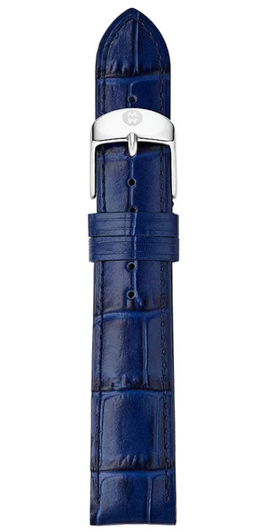 Michele 18mm Navy Blue Embossed Alligator Leather Strap MS18AA830400