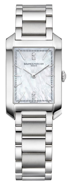 Baume & Mercier Hampton Stainless Steel Mother-Of-Pearl Dial Diamonds Quartz Womens Watch M0A10474