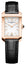 Baume & Mercier Hampton 18K Rose Gold & Titanium Silver Dial Black Leather Strap Quartz Womens Watch M0A10752