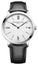 Baume & Mercier Classima Stainless Steel White Dial Black Leather Strap Date Quartz Mens Watch M0A10884