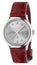 Gucci G-Timeless Stainless Steel Silver Dial Red Leather Strap Quartz Womens Watch YA1265057