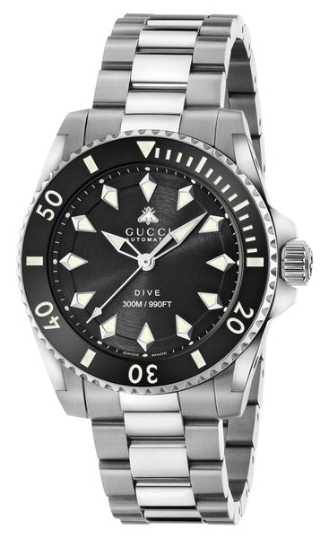Gucci Dive Automatic Stainless Steel Black Dial Divers Unisex Watch YA136353