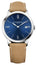 Baume & Mercier Classima Stainless Steel Blue Dial Brown Leather Strap Date Quartz Mens Watch M0A10385