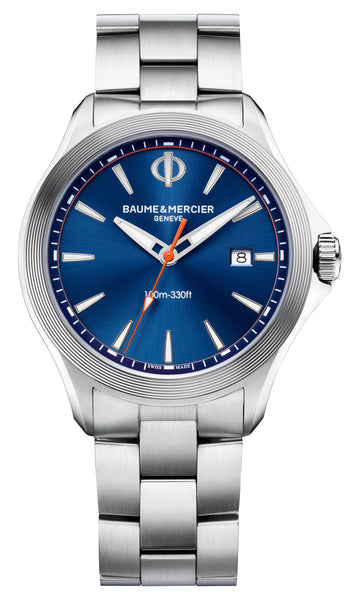 Baume & Mercier Clifton Club Stainless Steel Blue Dial Date Quartz Mens Watch M0A10413