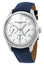 Baume & Mercier Clifton Retrograde Day/Date Automatic Stainless Steel White Dial Blue Leather Strap Power Reserve Mens Watch M0A10449