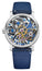 Special Edition Baume & Mercier Classima Manual Wind Stainless Steel Blue Skeleton Dial Blue Fabric Interchangeable Black Leather Strap Mens Watch M0A10735