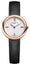 Baume & Mercier Joia Rose Gold PVD Silver Dial Black Leather Strap Quartz Womens Watch M0A10849
